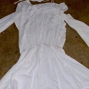 White dress with open shoulders